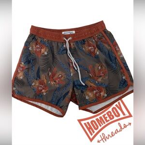 Men's Floral Brown Shorts